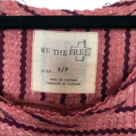We the free peplum auntie em pink striped thermal long sleeve top - Picture 8 of 12